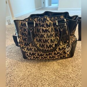 Michael Kors Tan and Black MK Shoulder Bag & Wallet